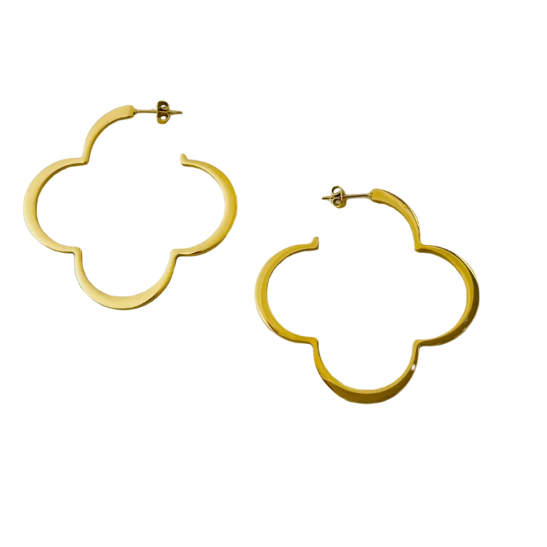 boucles d'oreilles gros trefle or