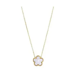 Collier Trèfle à Quatre Feuilles, bijou en acier inoxydable doré