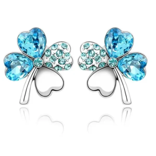 Boucles d'oreilles trèfle bleues design