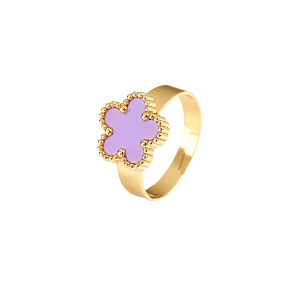 Bague trèfle violet