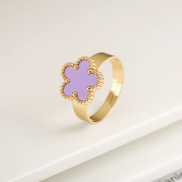 Bague trèfle violet