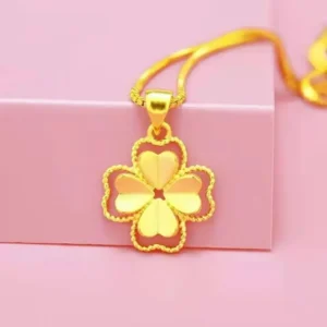 Collier trèfle à 4 feuilles or amovible