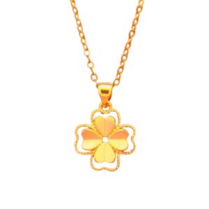 Collier trèfle à 4 feuilles or amovible