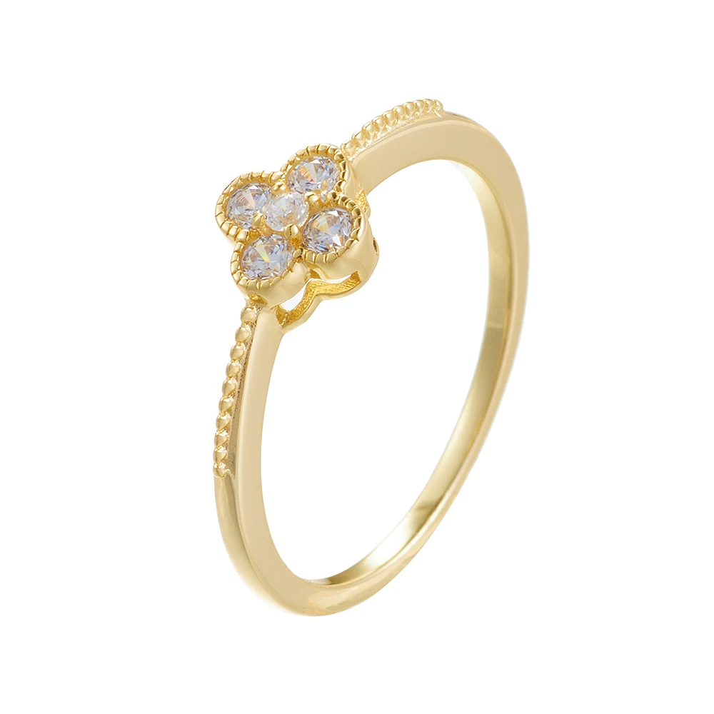 Bague Trèfle à Quatre Feuilles Réglable Pour Femme - Argent Plaqué, Motif Délicat - Porte-bonheur élégant - Cadeau Charmant