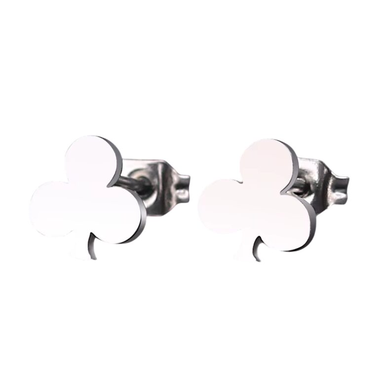 Boucles D'oreilles Trèfle à 4 Feuilles Argenté - Porte-bonheur - 20x18 Mm - Neuf Sans Emballage - Fantaisie
