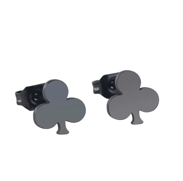 Boucles d'oreilles trèfle 3 feuilles puces noires