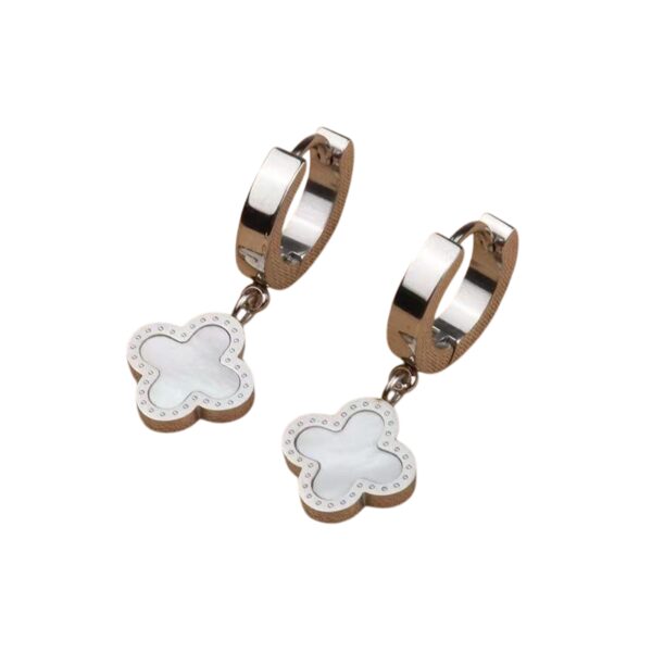 Ensemble Bijoux Trèfle à 4 Feuilles Femme - Collier, Bracelet, Boucles D'oreilles, Bague, Acier Inoxydable Plaqué Or Rose