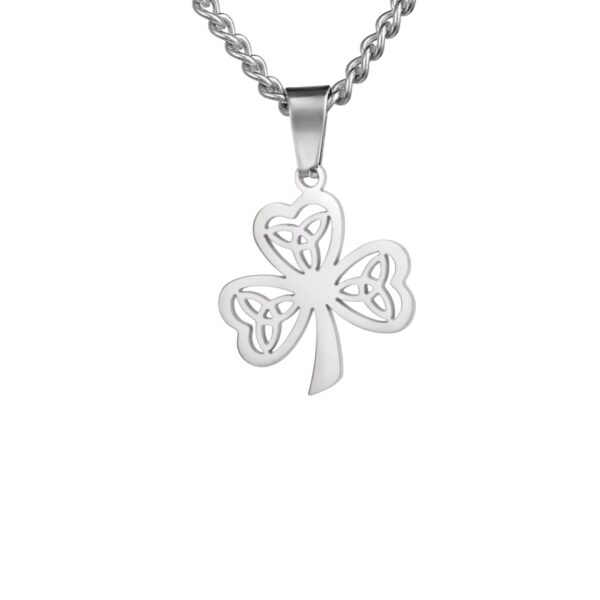 Collier trèfle 3 feuilles argenté design