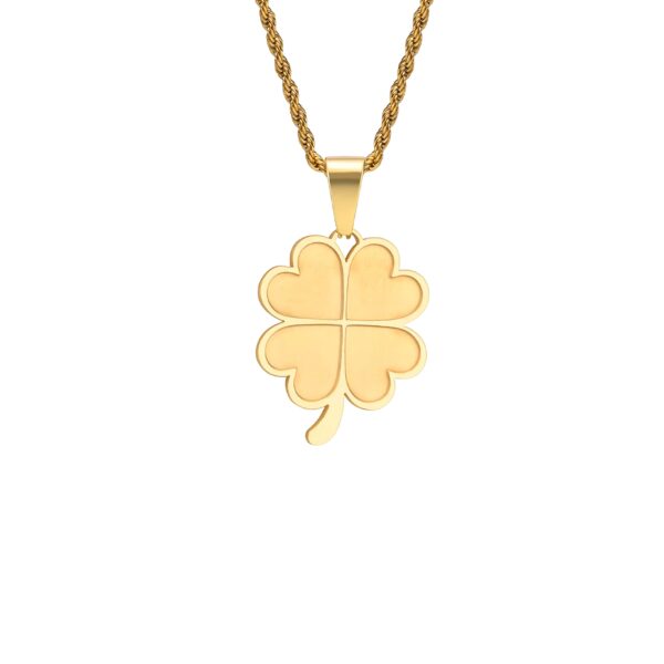 Collier trèfle 4 feuilles design doré