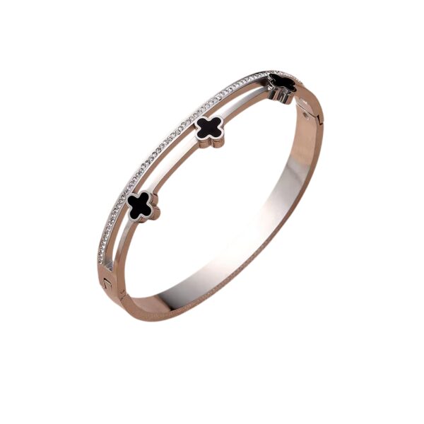 Ensemble Bijoux Trèfle à 4 Feuilles Pour Femme – Collier, Bracelet, Boucles D’oreilles, Bague – Acier Inoxydable Plaqué Or Rose – Cadeau Chance Et élégance
