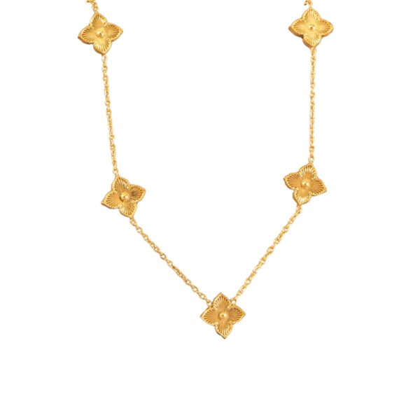 Collier trèfle à 4 feuilles doré fin