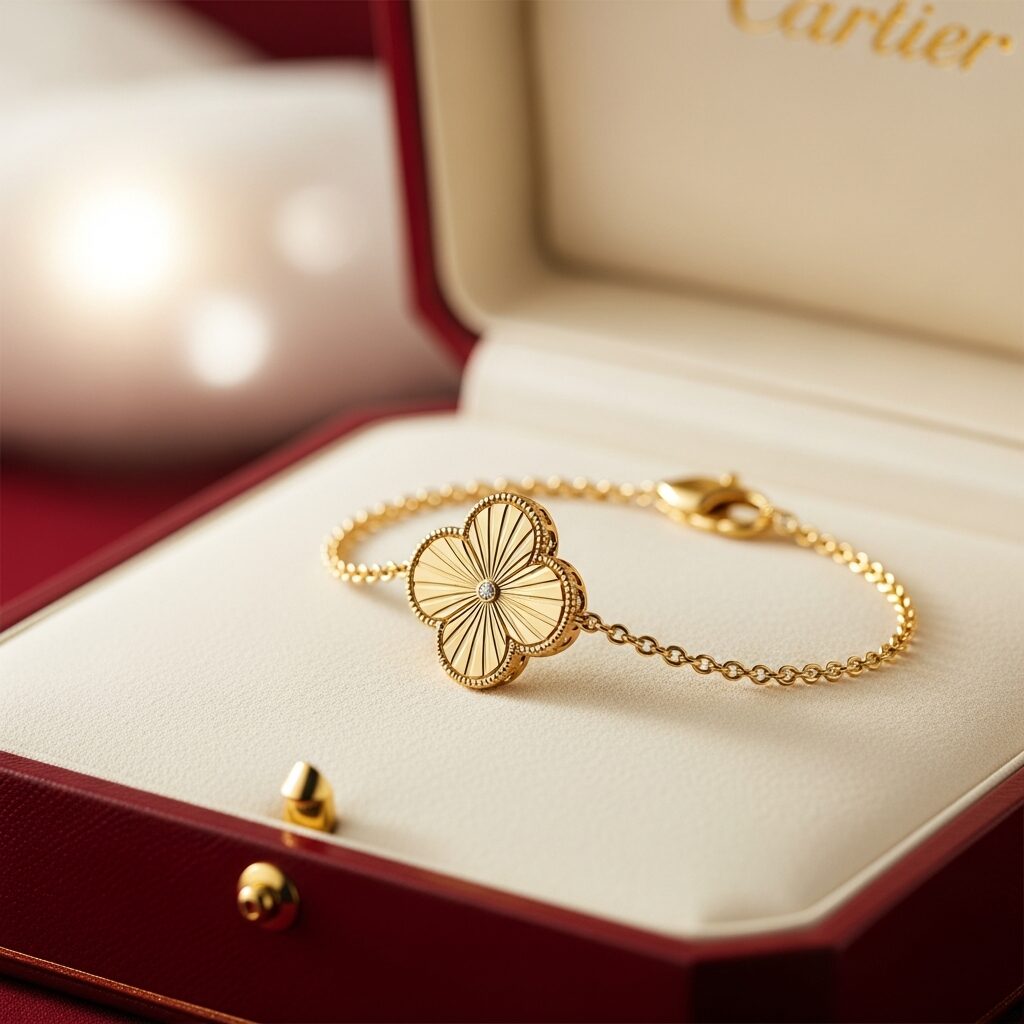 Bracelet trefle cartier — symbole de chance et d’élégance, conçu comme un porte-bonheur moderne. Un design fin, matériaux précieux et finitions soignées qui racontent une histoire d’espoir et d’harmonie. Offrez ce bijou chargé de sens: cadeau parfait, livraison rapide et garantie.