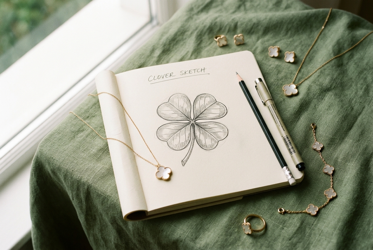 Dessiner trefle 4 feuilles - illustration